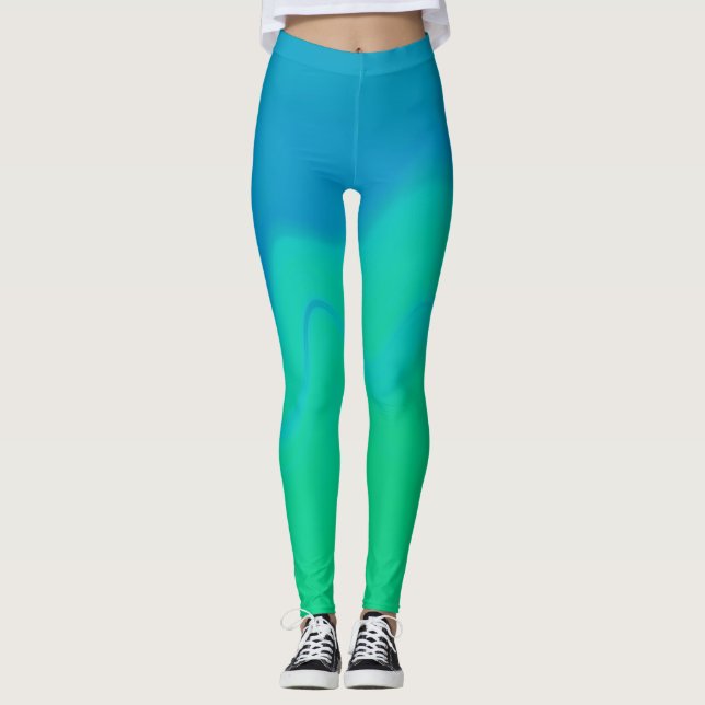 Leggings ~ blau und grün (Vorderseite)
