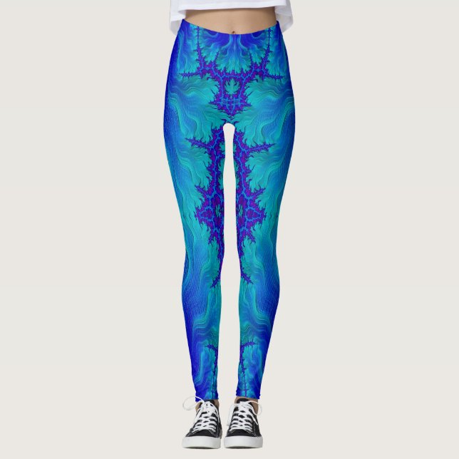 Leggings ~ blaue Wellen ~ Original (Vorderseite)