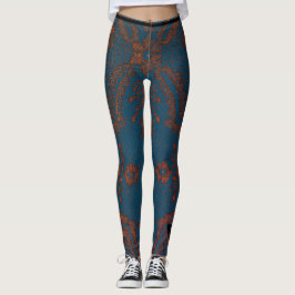 LEGGINGS BLEU AVEC DES LÉGUMES MOTIFS DE LACE ANTIQUE