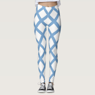 Leggings Bleu Blanc Arlequin Diamond Motif