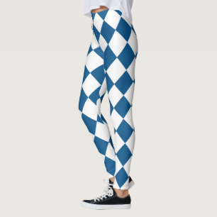 Leggings Bleu Blanc classique Harlequins Diamond Motif