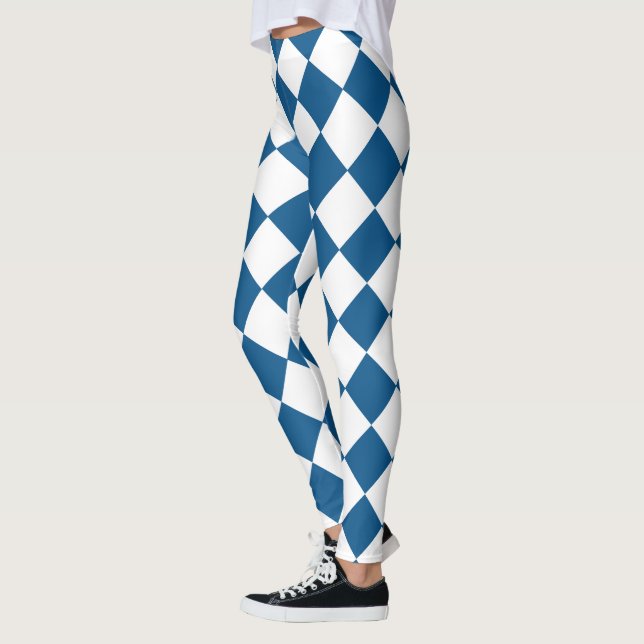 Leggings Bleu | Blanc classique Harlequins Diamond Motif (Gauche)