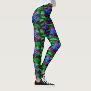 Leggings Bleu de néon sur vert vif