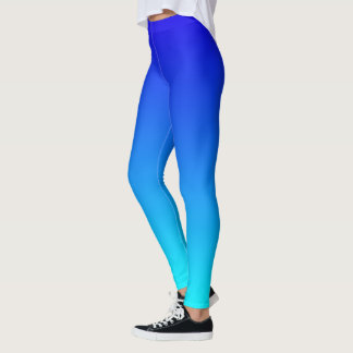 Leggings Bleu dégradé de deux tons, motif bleu clair