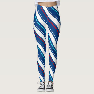 Leggings Bleu Et Blanc Des Rayures Régimentaires