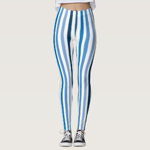 Leggings Bleu et blanc rayé
