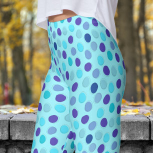 Leggings Bleu et Cadet bleu Polka Motif