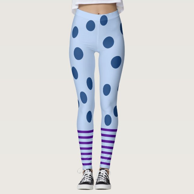 Leggings Bleu et violet amusant (Devant)