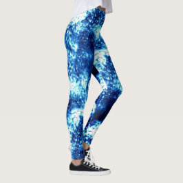 Leggings Bleu flashy taché ressemble à du verre dépoli