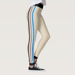 Leggings Bleu gris-noir rayé (coutume)