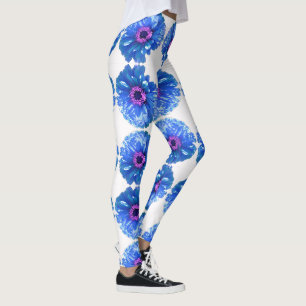 Leggings Bleu marguerite bleu photo florale