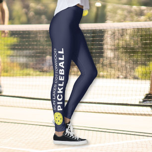 Leggings Bleu marine fait sur commande sportif de nom