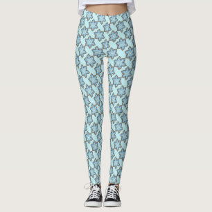 Leggings Bleu Noël Hanoukka Holiday Flocon de neige Cookies