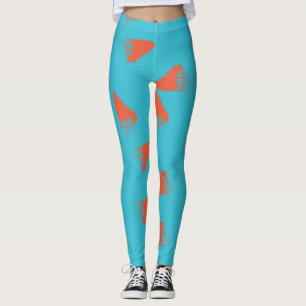 Leggings Bleu, orange, dynamique, motif géométrique tendanc