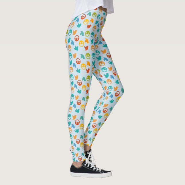 Leggings Bleu orange jaune vert Twitter Bird (Droite)