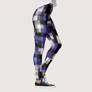 Leggings Bleu pourpre Noir Blanc tendance