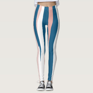 Leggings Bleu rose et blanc Abstrait