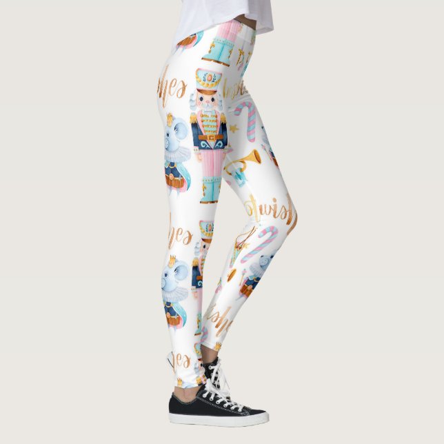 Leggings Bleu Rose Vintage Nutcracker (Droite)