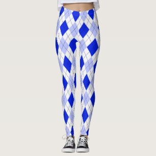 Leggings Bleu Sur Jacquard Bleu