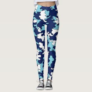 Leggings Bleu sur les guêtres bleues de Camo
