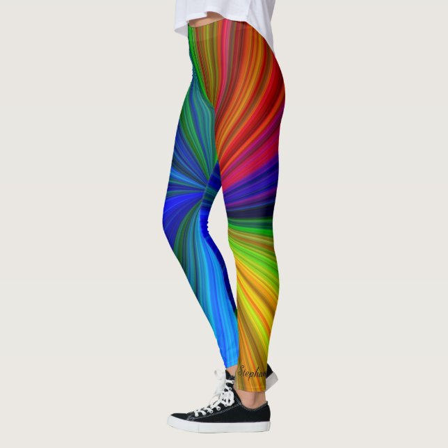 Leggings Bleu Vert Jaune rose Nom Bright Starburst (Gauche)