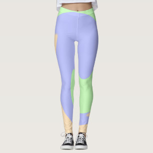 Leggings Bleu vert ombre fluide marbre boho audacieux motif