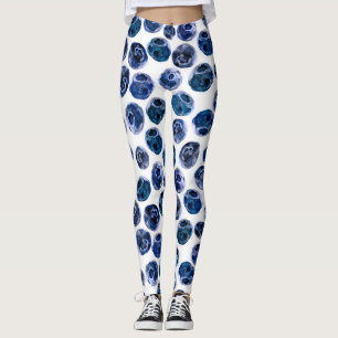 Leggings Bleuets : motif illustré d'aquarelle.