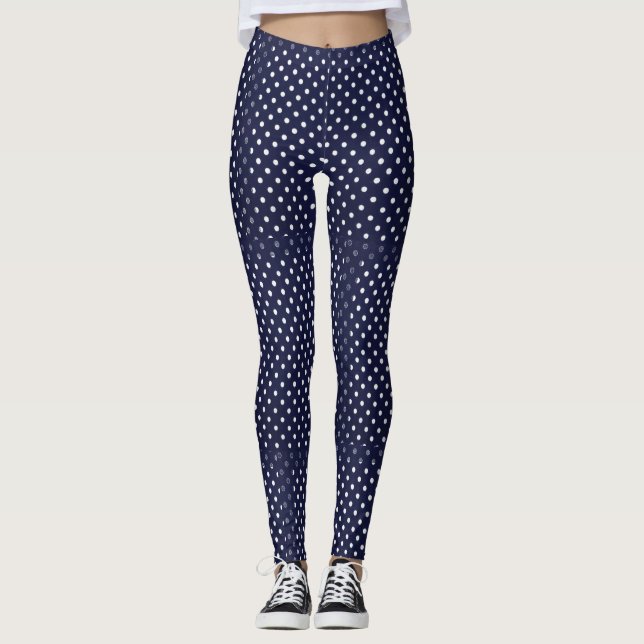Leggings bleus avec points blancs (Devant)