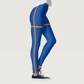 Leggings bleus et orange