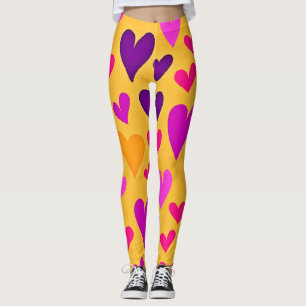 Leggings Blisses cardiaques vibrantes : Motif d'amour
