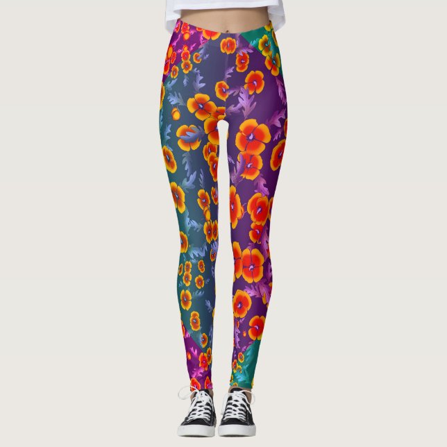 Leggings Bloc de couleurs d'impression en gras de la boîte  (Devant)