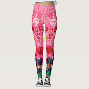 Leggings bloc lotus rose