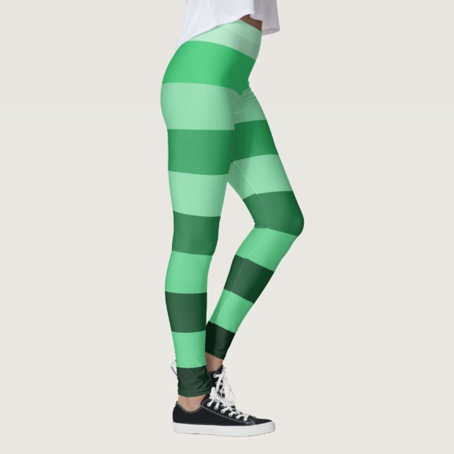 Leggings Blocage couleur Motif de bandes vertes (Droite)