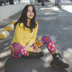 Leggings Blocs de surface d'échantillonnage multicolore