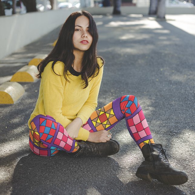 Leggings Blocs de surface d'échantillonnage multicolore (Créateur téléchargé)