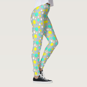Leggings Blocs turquoise vert focalisés Jambes Abstraites