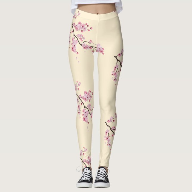 Leggings Blossom Tet Hoa Anh Dao Nouvel An vietnamien WL (Devant)