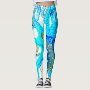 Leggings Blue colorful octopus