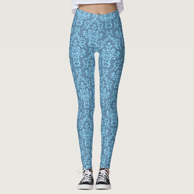 Leggings Blue Damask Pattern (Devant)
