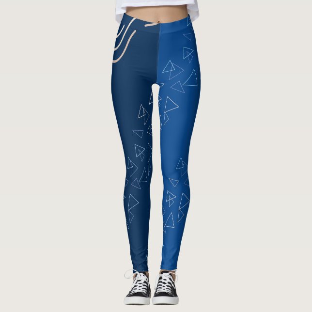 Leggings Blue Geometric | Modern Abstract Fitness Wear (Devant)
