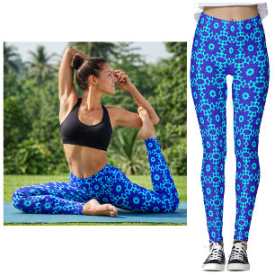 Leggings Blue kaleidoscope flourished