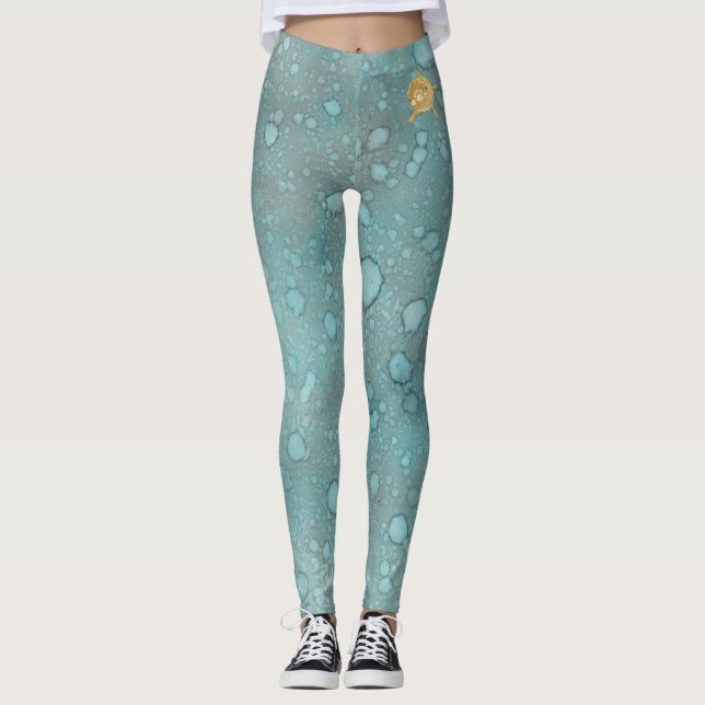 Leggings Blue Sea/Delphin Design (Vorderseite)