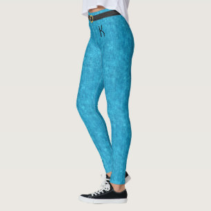 Leggings Blue Stonewashed Denim Jeans Monogramme customisé