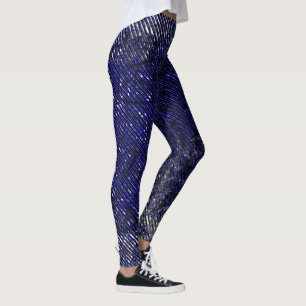 Leggings Blue stripes damaged in their colors and shapes