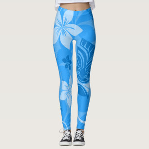 Leggings Blue Tiki Hawaiian