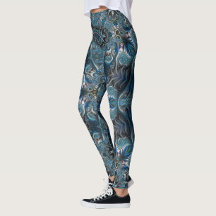 Leggings Blue Turquoise espace mystérieux Mandala