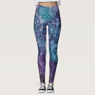 Leggings Blues/Purples Design d'encre