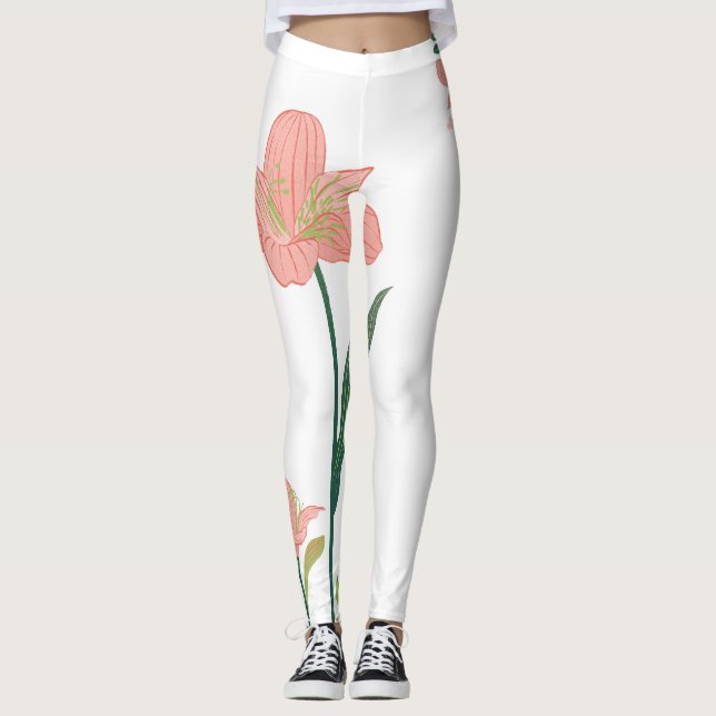 Leggings Blumen Frau Athleten  (Vorderseite)