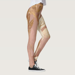 Leggings Blush Pink Gold Collection Feuille tendance Boho