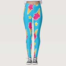 Leggings Boardwalk Bliss : Crème Glacée & Étoiles